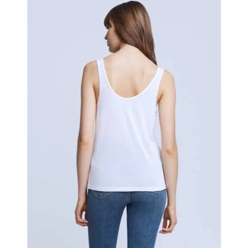 L'Agence Perfect Fit scoop tank Size L, off-white, sub knit modal - Picture 3 of 7